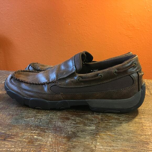 Twisted X Mens Slip on Driving Moc Loafer Bomber Brown Size 12 M MDMS009 - Picture 3 of 10